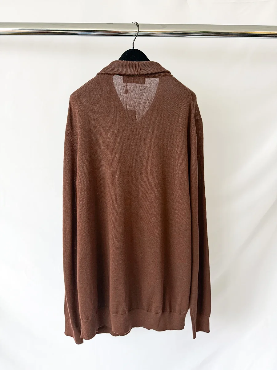 Pringle Of Scotland Qtr Zip Extra Fine Merino Wool Jumper In Brown - Imagen 4