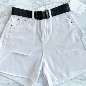 The Frankie Shop Arlet Belted White Shorts