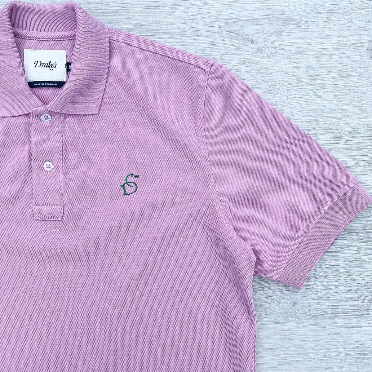 Drake's Lilac Pink Polo Shirt With Duck Logo Embroidered Cotton Piqué - Imagen 5