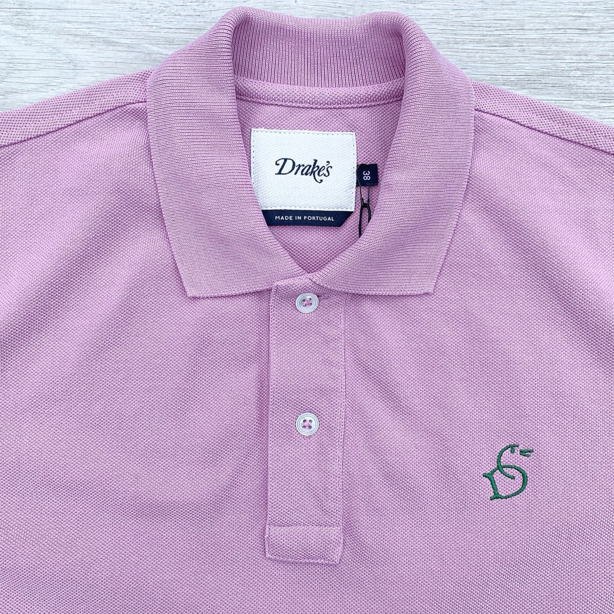 Drake's Lilac Pink Polo Shirt With Duck Logo Embroidered Cotton Piqué - Imagen 6