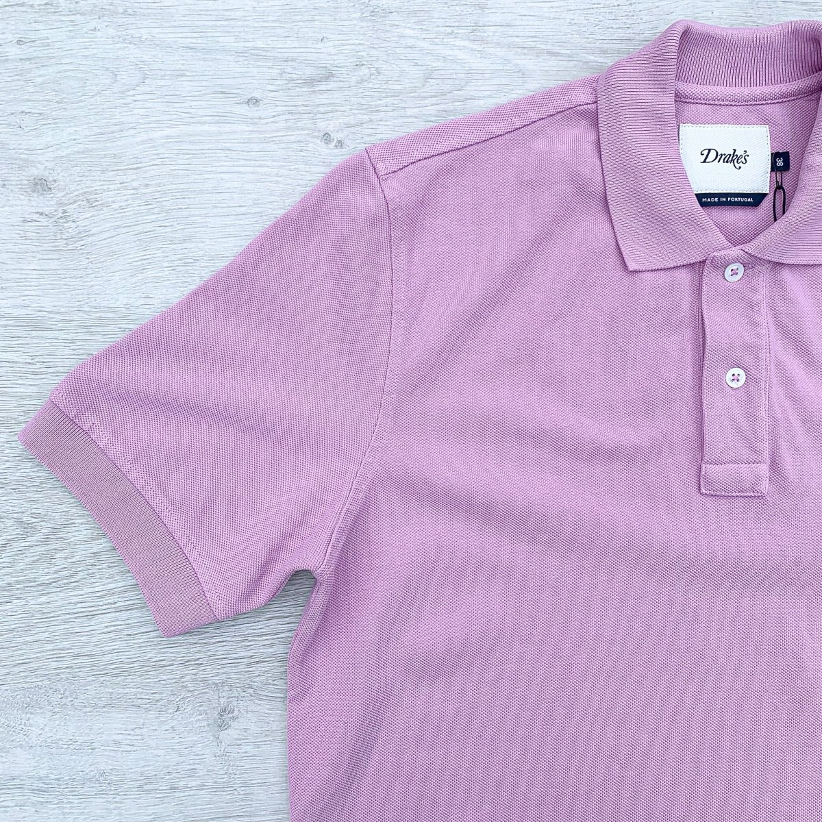 Drake's Lilac Pink Polo Shirt With Duck Logo Embroidered Cotton Piqué - Imagen 8