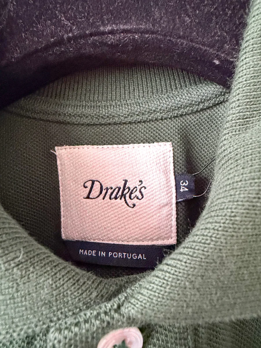 Drake's Dark Green Polo Shirt With Logo Embroidered Cotton Piqué - Imagen 5