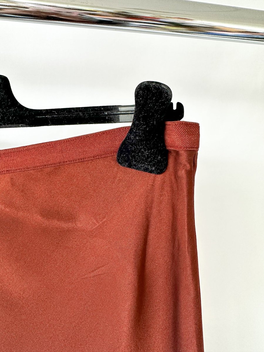 Anine Bing Dark Cherry Silk Slip Skirt (IMPERFECT) - Imagen 4