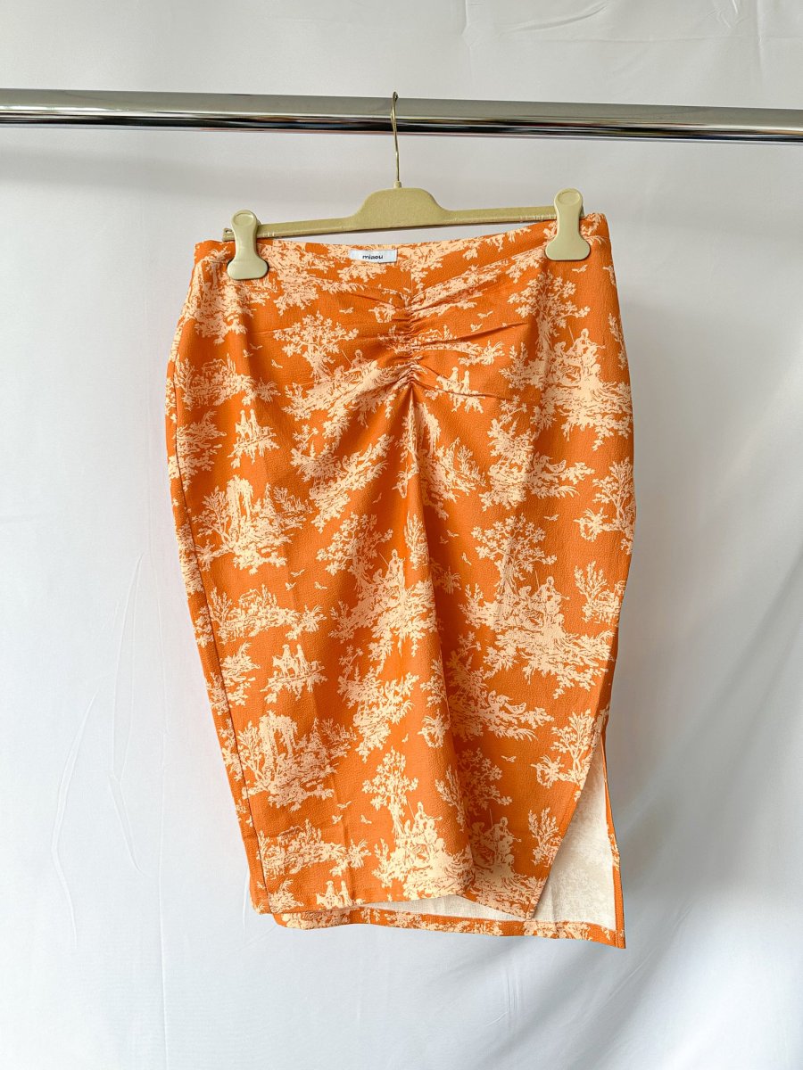 Miaou x Paloma Elsesser Preston Clementine Toile Print Midi Skirt - Imagen 7