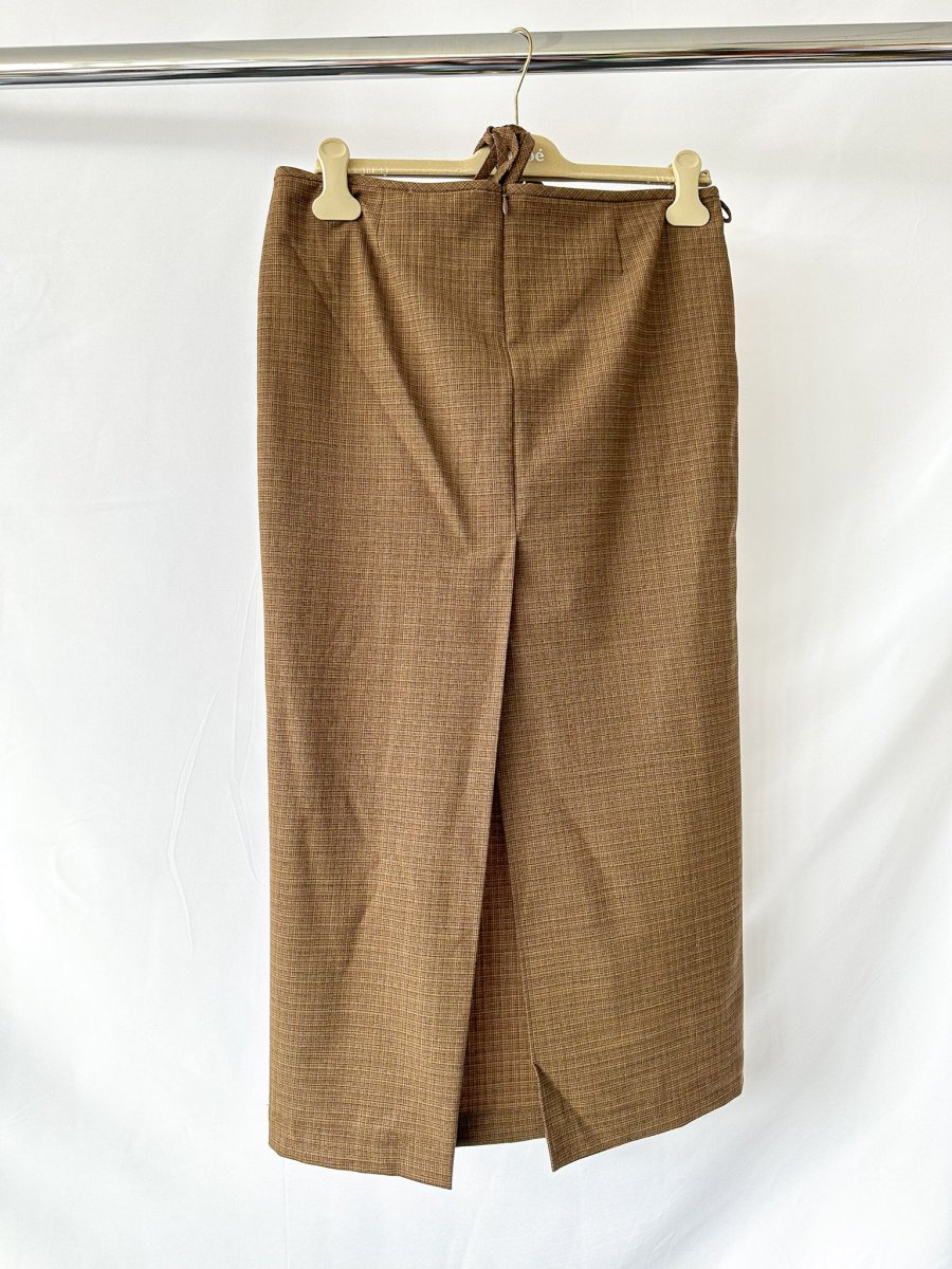 Christopher Esber Brown Wool Blend Checked Cargo Midi Skirt - Imagen 8