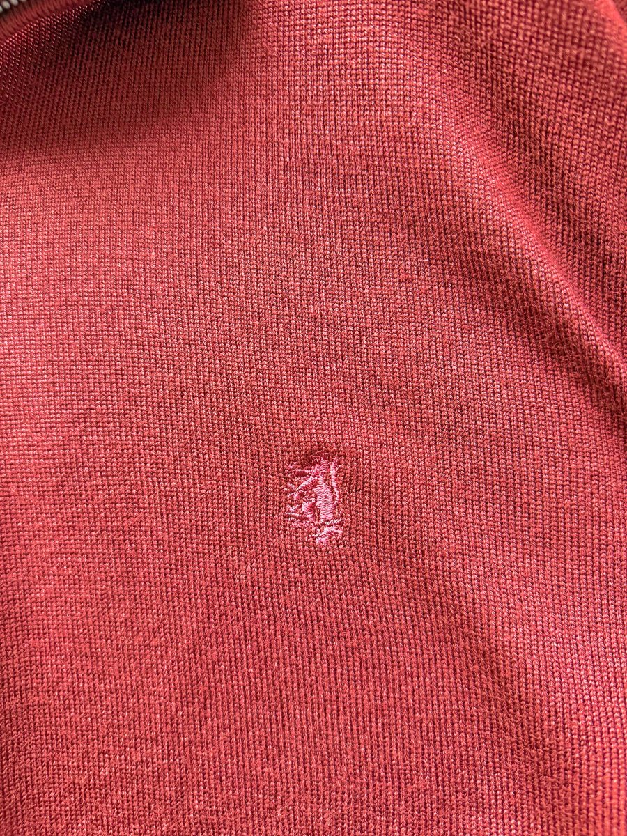 Pringle Of Scotland Qtr Zip Extra Fine Merino Wool Jumper In Burgundy - Imagen 6