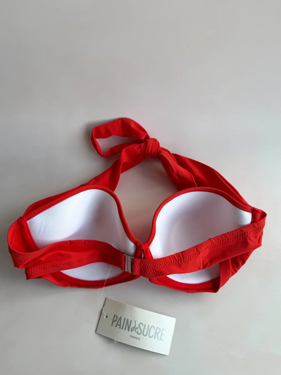 Pain De Sucre Rouge Halterneck Bra Cup Bikini Top in Lisia - Imagen 5