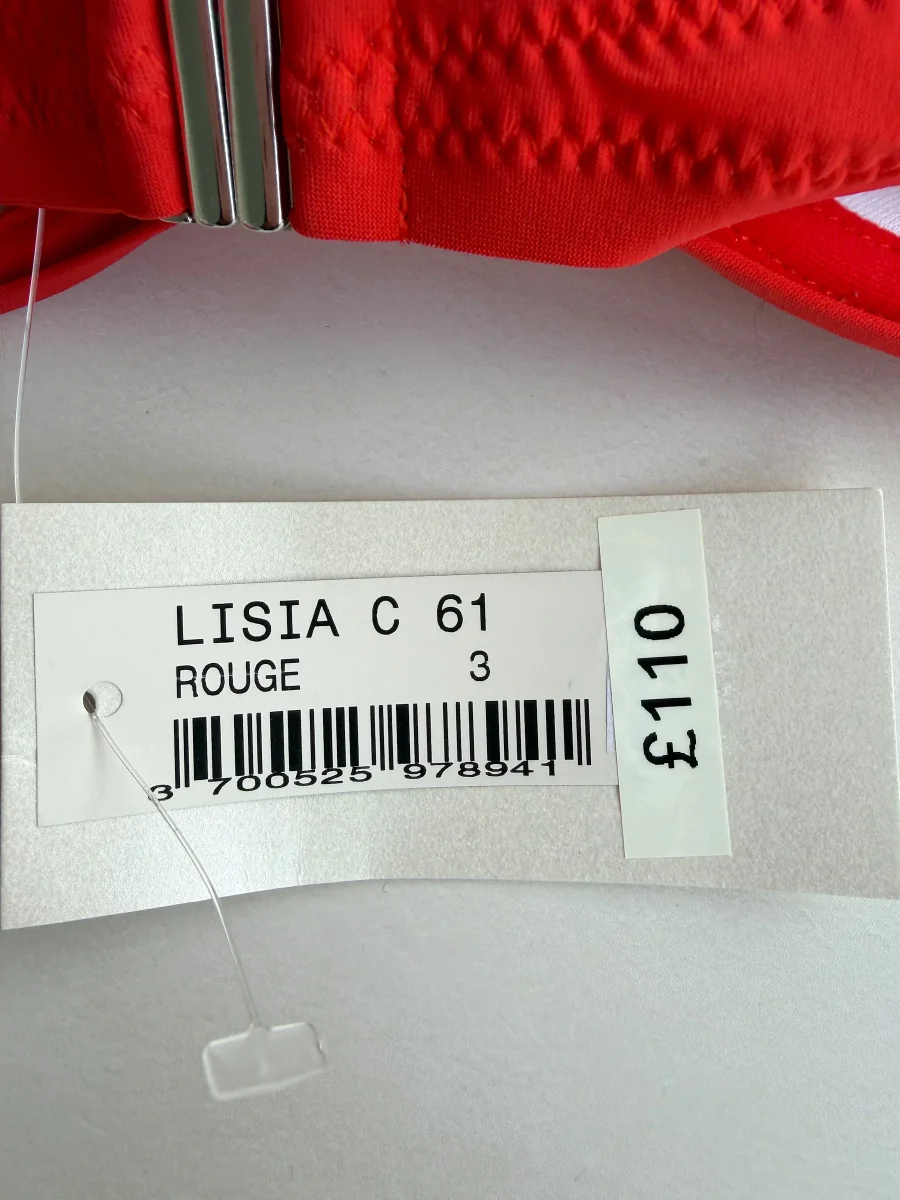 Pain De Sucre Rouge Halterneck Bra Cup Bikini Top in Lisia - Imagen 6