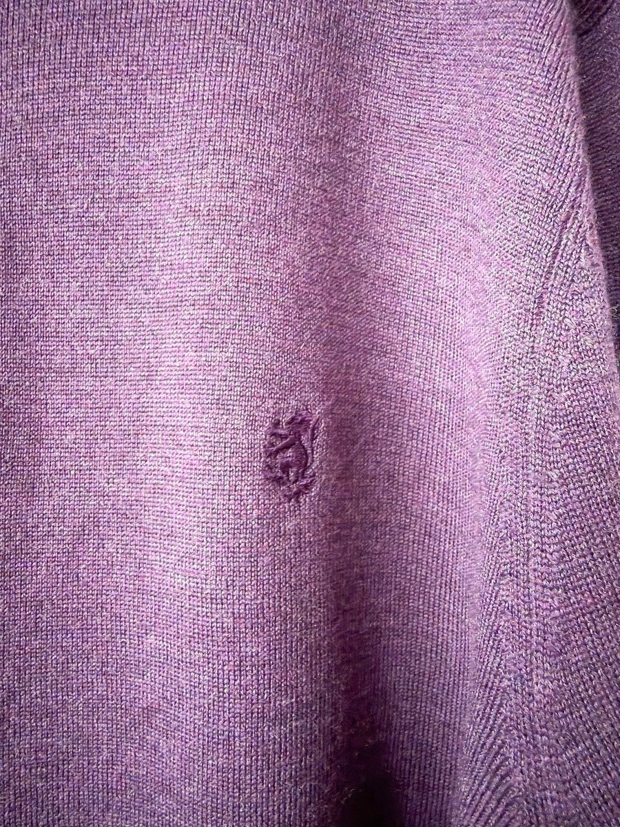 Pringle Of Scotland Qtr Zip Extra Fine Merino Wool Jumper In Purple - Imagen 3
