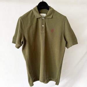 Drake Olive Green Polo Shirt With Logo Embroidered Cotton Piqué