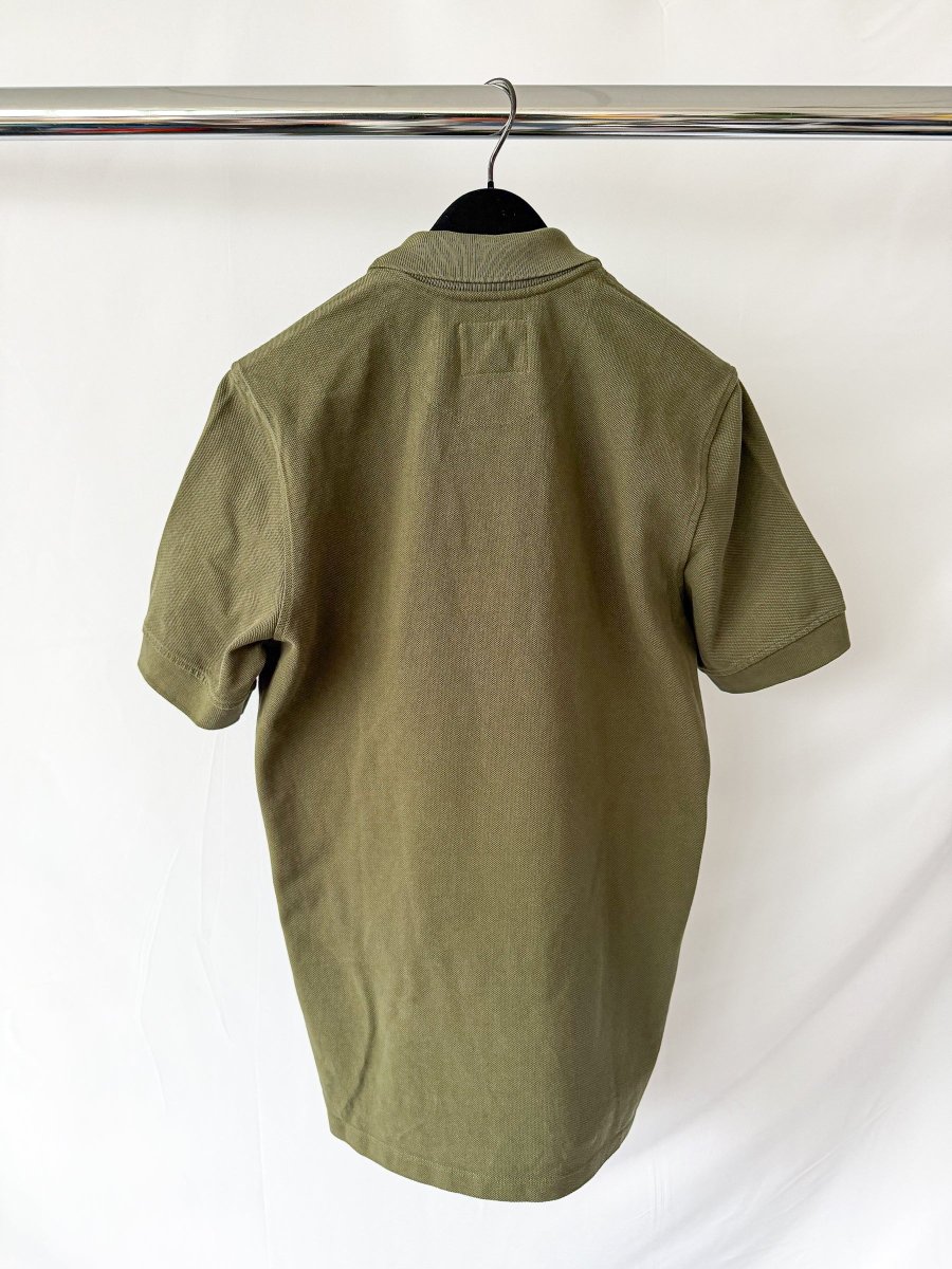 Drake Olive Green Polo Shirt With Logo Embroidered Cotton Piqué - Imagen 3