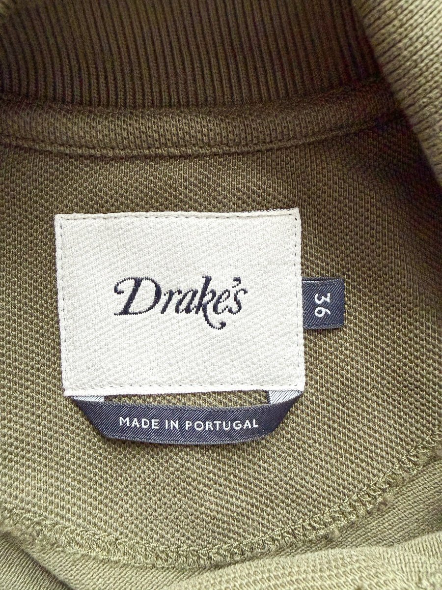 Drake Olive Green Polo Shirt With Logo Embroidered Cotton Piqué - Imagen 6