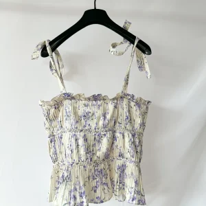 Polo Ralph Lauren Floral Tie-Up Strap Tiered Top