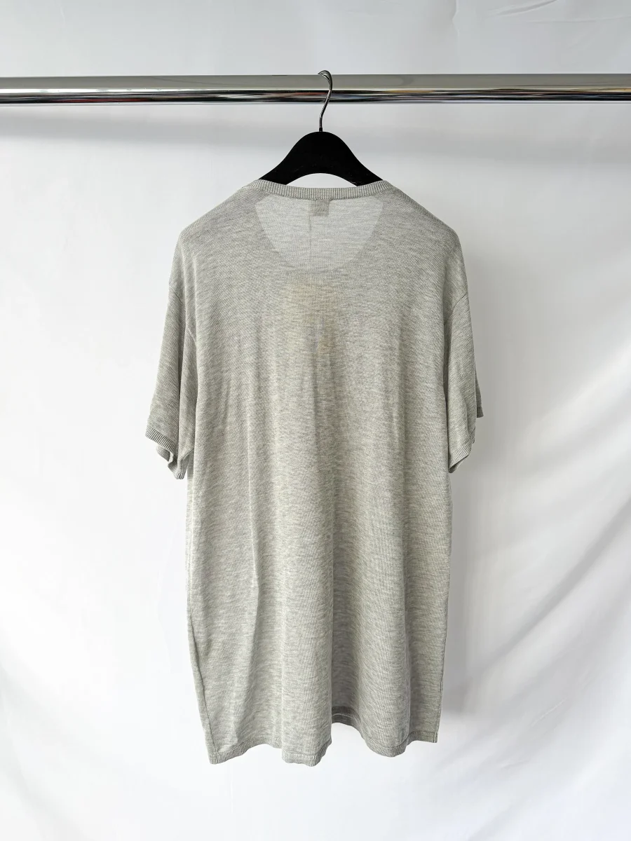 Toteme Grey Knit Relaxed Melange Top T-Shirt DAMAGED - Imagen 4
