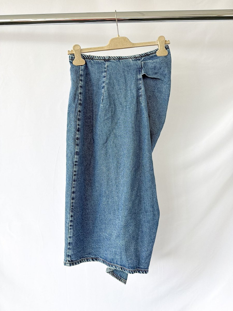 Sportmax Code Denim Gathered Side Blue Pencil Skirt - Imagen 2