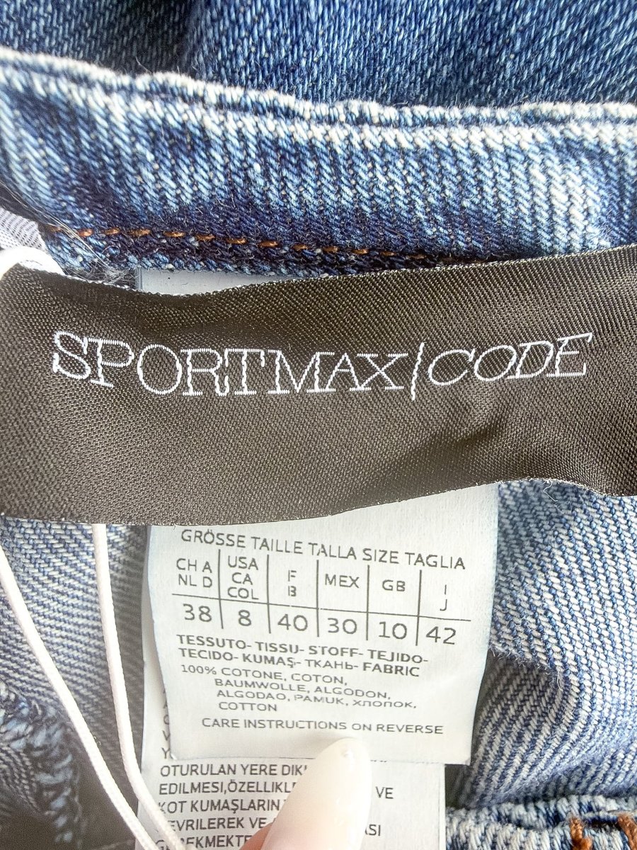 Sportmax Code Denim Gathered Side Blue Pencil Skirt - Imagen 4