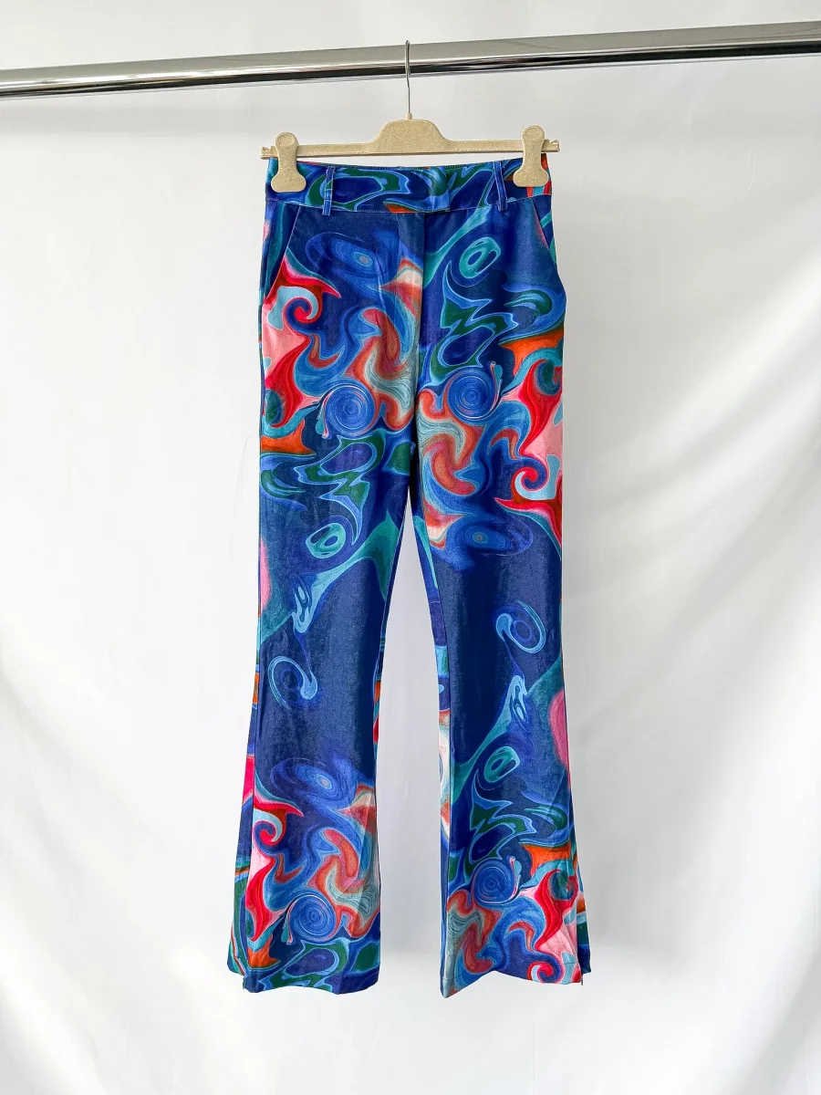 House Of Sunny Losing My Favourite Game Psychedelic Blue Trousers