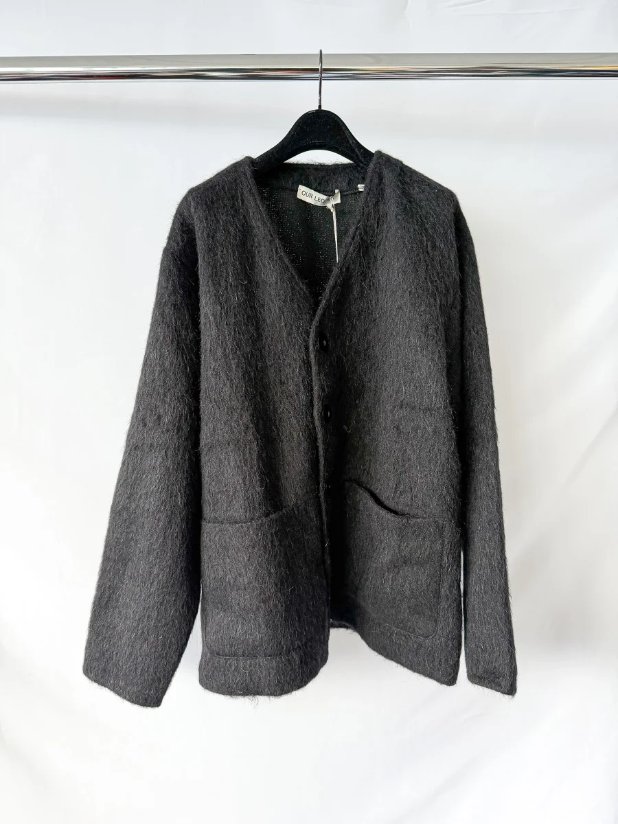 Our Legacy Black Mohair Button-Up Cardigan - Imagen 3