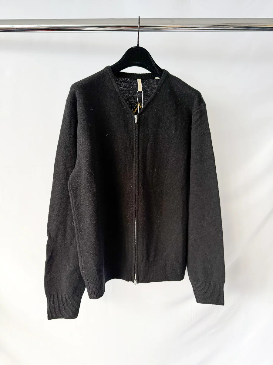 Sunflower Black Movie Merino Wool Zip Cardigan - Imagen 3