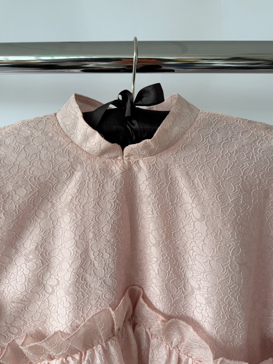 Sister Jane Pink Tiered Skirt Woven Mini Puff Sleeve Dress - Imagen 6