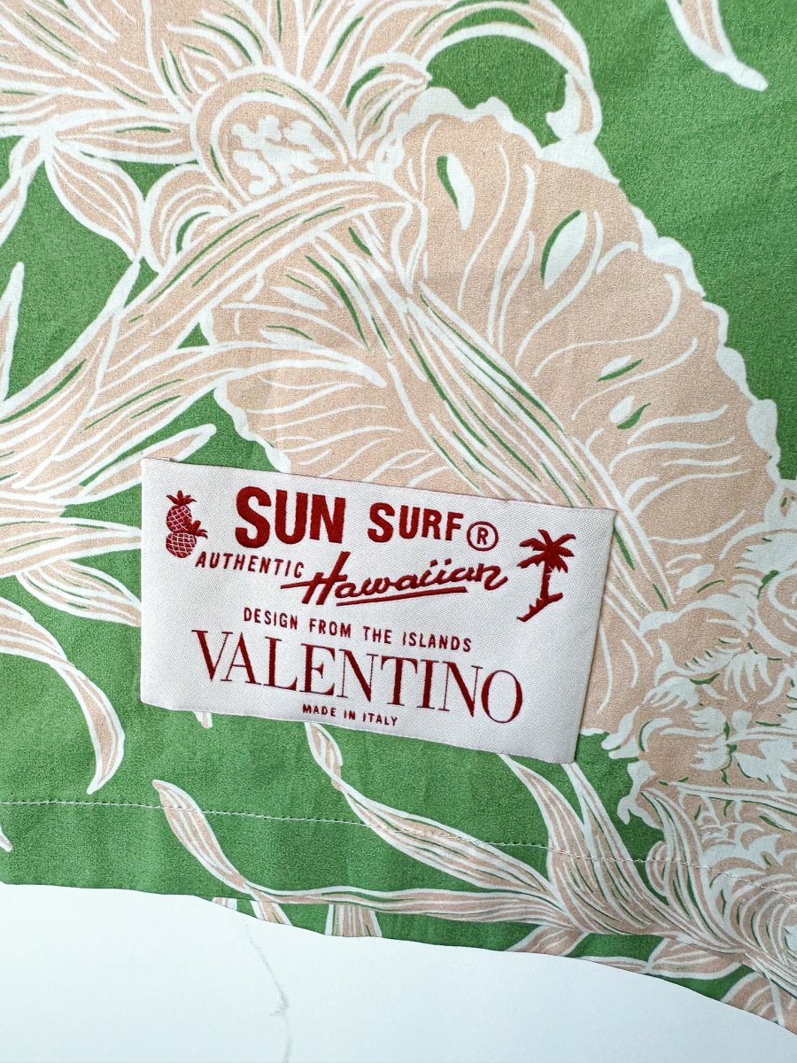Valentino Green Pineapple Print Cotton Hawaiian Bowling Shirt - Imagen 5