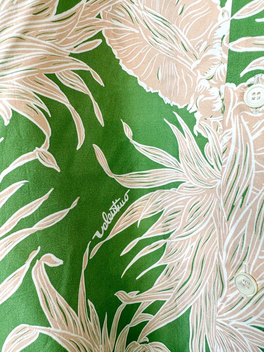 Valentino Green Pineapple Print Cotton Hawaiian Bowling Shirt - Imagen 8