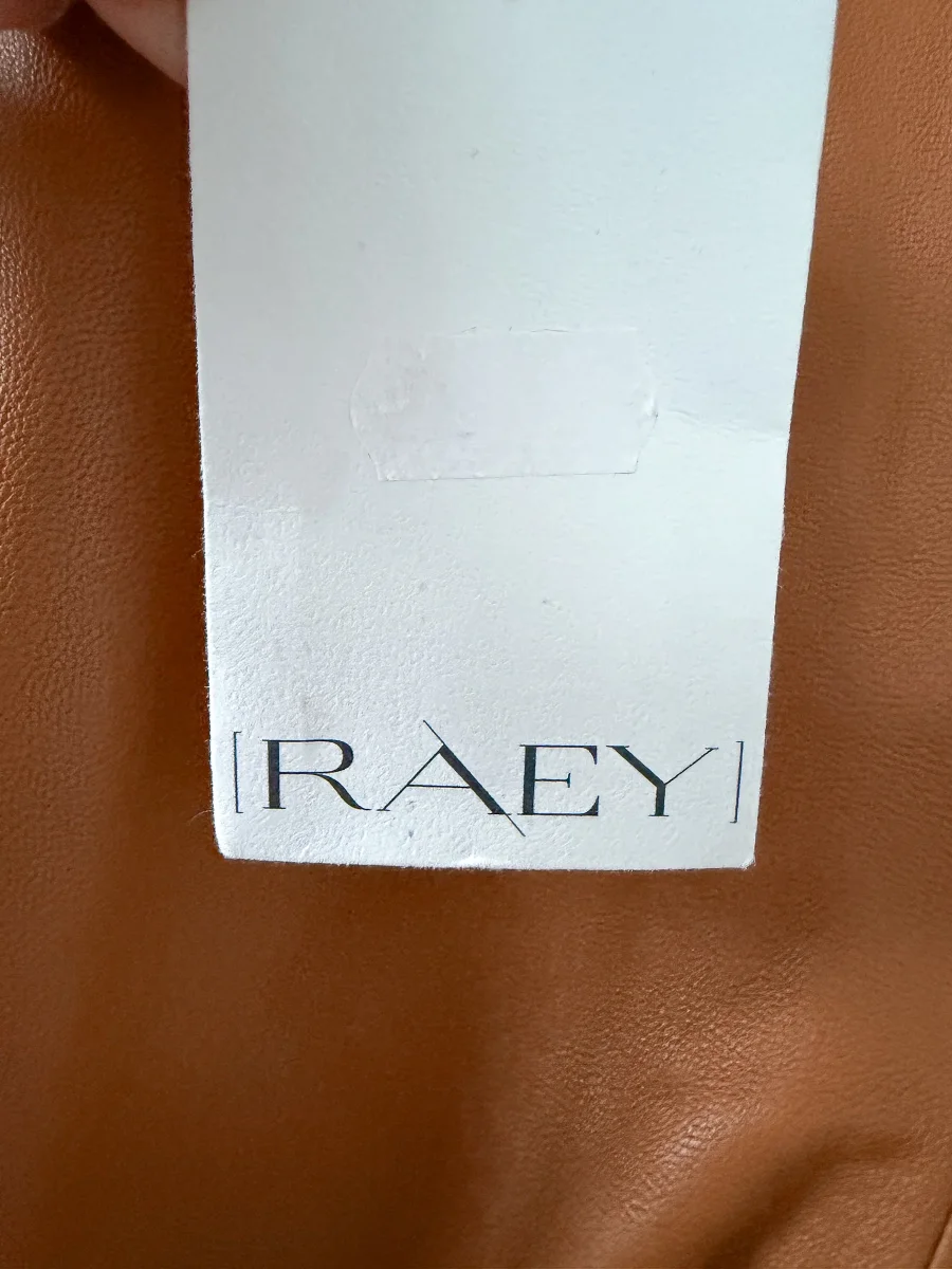 Raey Lambskin Leather Tan Brown Tapered Hem Trousers - Imagen 7