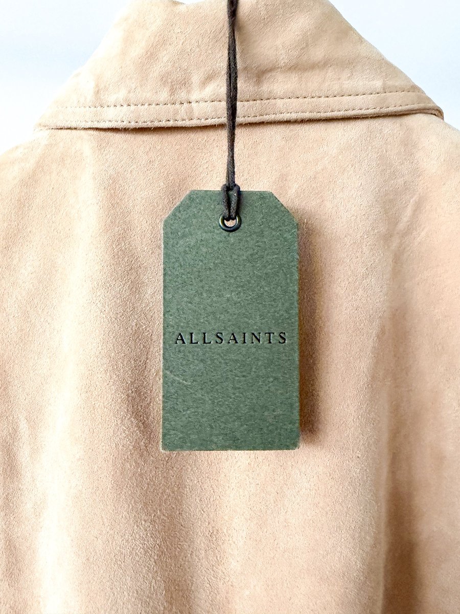 All Saints Azari Bomber Honey Brown Suede Jacket - Imagen 7