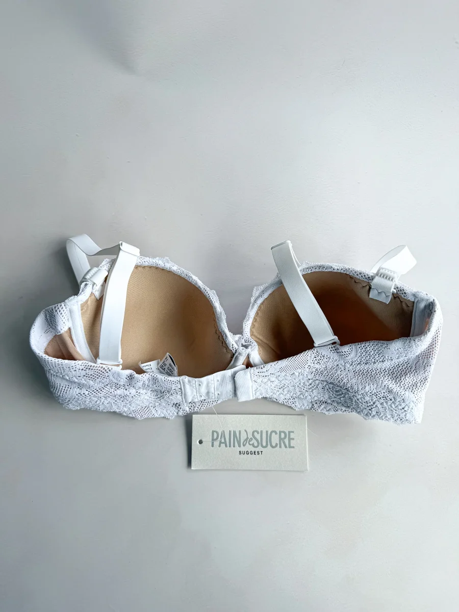 Pain De Sucre White French Lace Padded Bra in Lua - Imagen 5