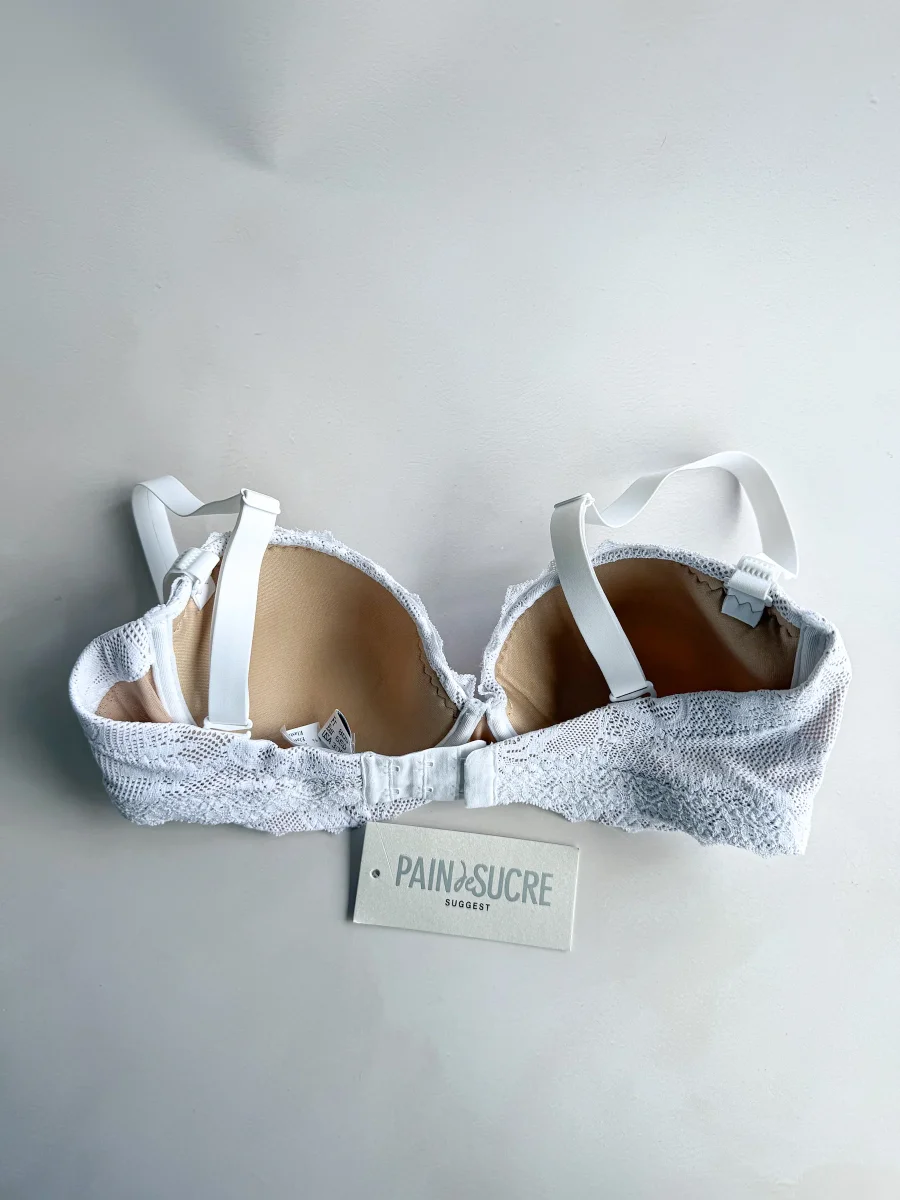 Pain De Sucre White French Lace Padded Bra in Lua - Imagen 6