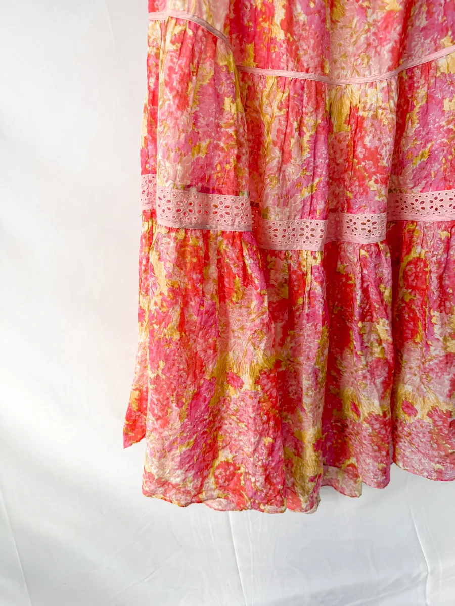 LoveShackFancy Madsen Pink Floral Pink Dress - Imagen 9