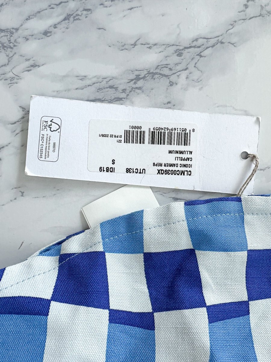 Marni Blue Logo-Embroidered Checked-Canvas Bucket Hat - Imagen 9