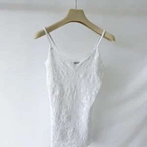 Pain De Sucre White French Lace Camisole Slip Top