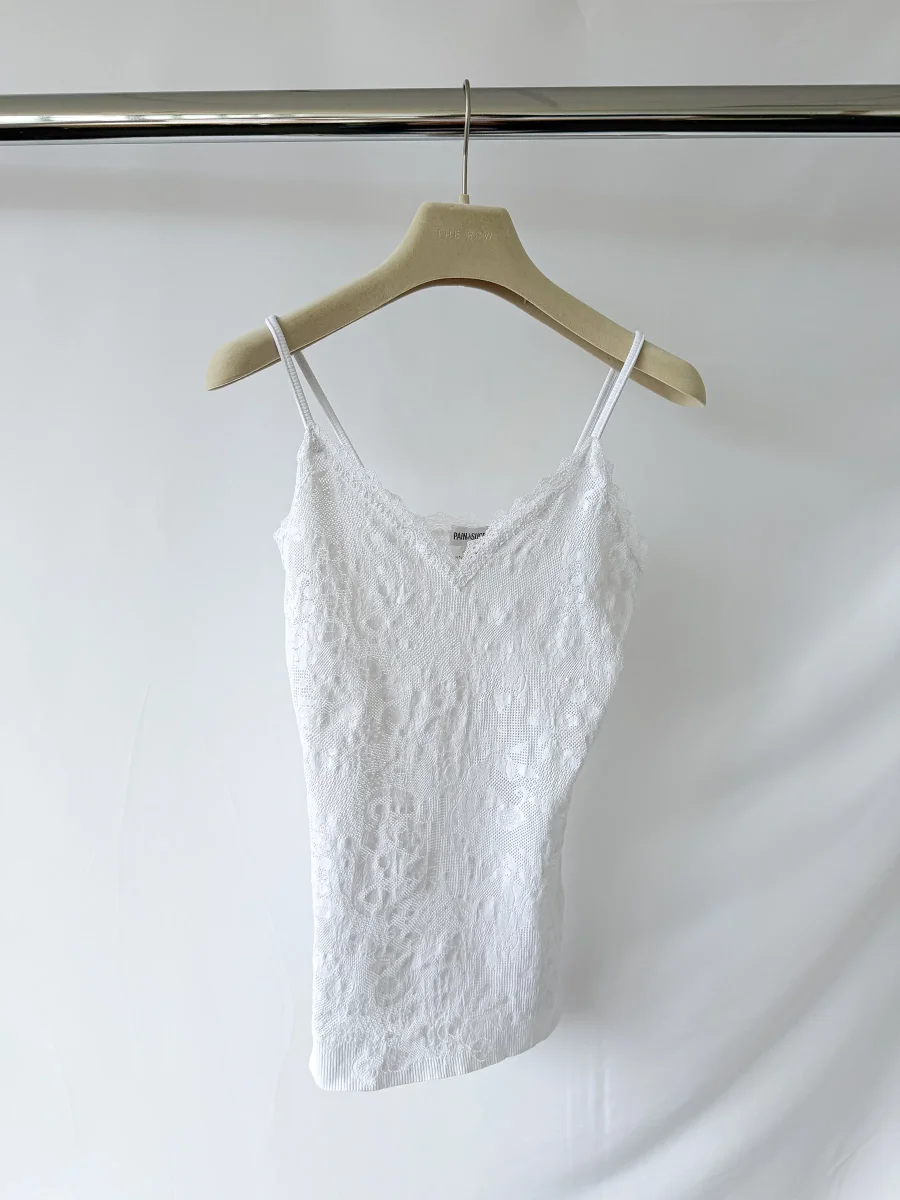 Pain De Sucre White French Lace Camisole Slip Top