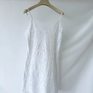 Pain De Sucre White French Lace Slip Dress In Jasun
