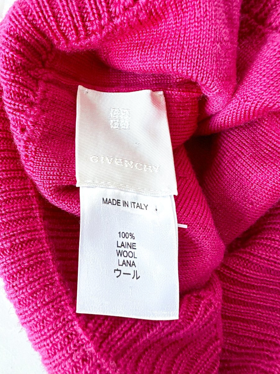 Givenchy Pink Logo Embroidered Wool Beanie Hat - Imagen 5