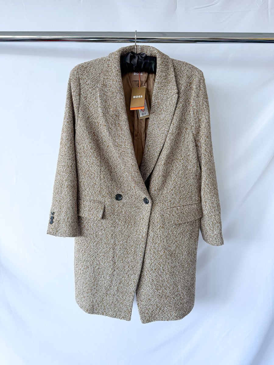 Hugo Boss Brown Tweed Over Coat - Imagen 4