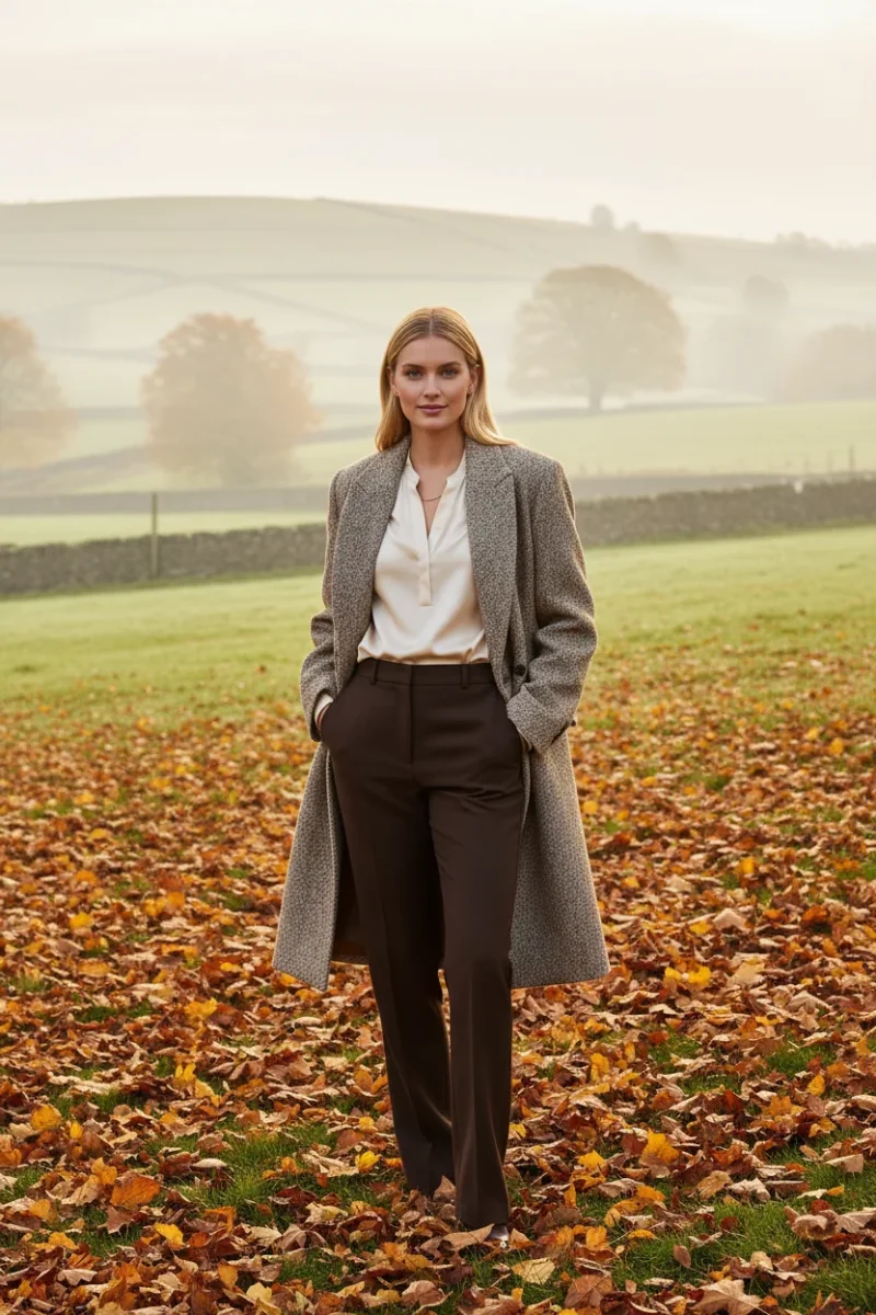Hugo Boss Brown Tweed Over Coat - Imagen 2