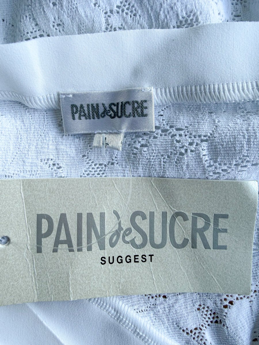 Pain De Sucre White Lace Camisole Thong Bodysuit Top in Alona - Imagen 3