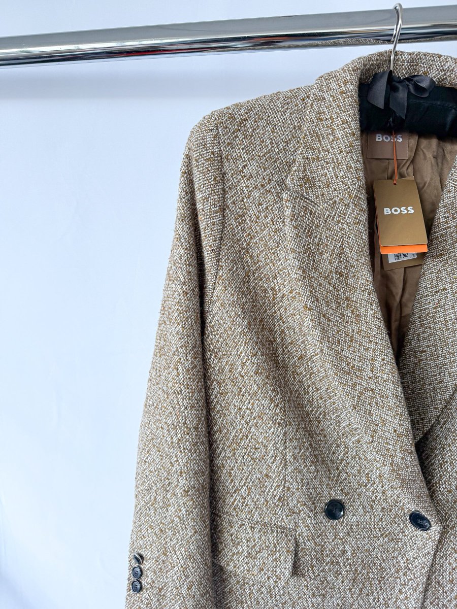 Hugo Boss Brown Tweed Over Coat - Imagen 5