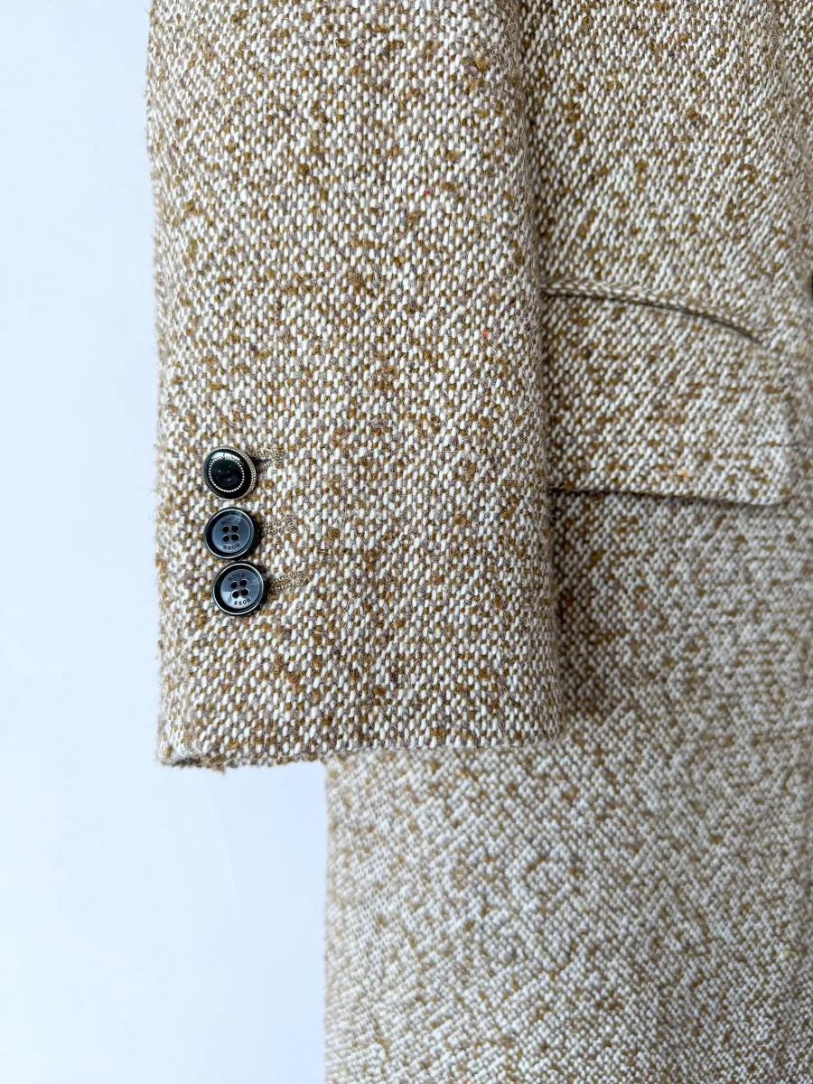 Hugo Boss Brown Tweed Over Coat - Imagen 6