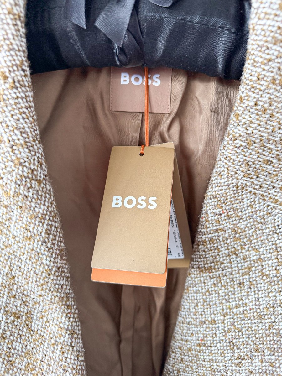 Hugo Boss Brown Tweed Over Coat - Imagen 7