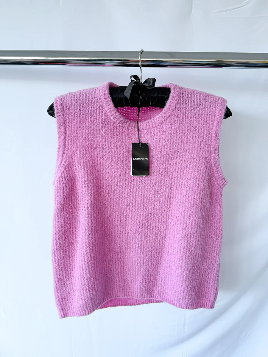 Emporio Armani Pink Alpaca Wool Vest Knitwear Top - Imagen 2