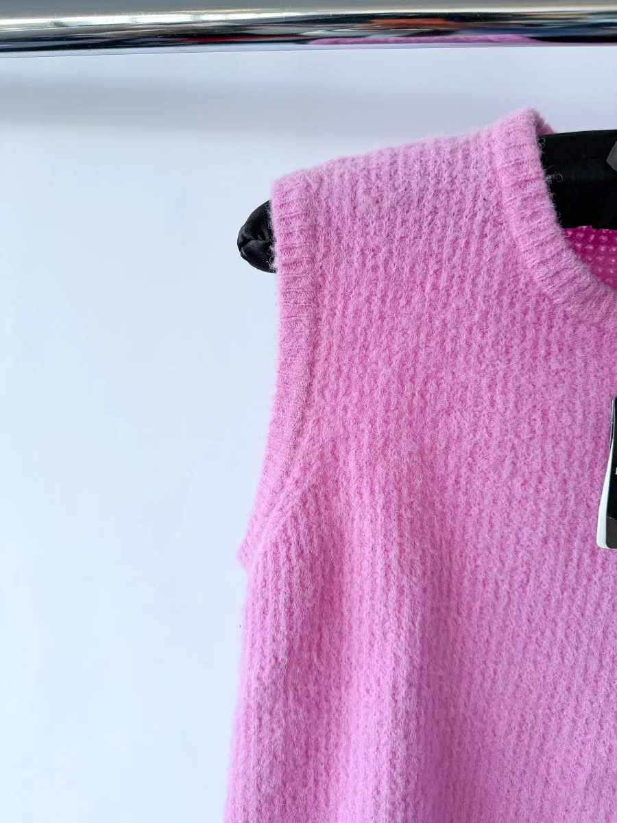 Emporio Armani Pink Alpaca Wool Vest Knitwear Top - Imagen 3