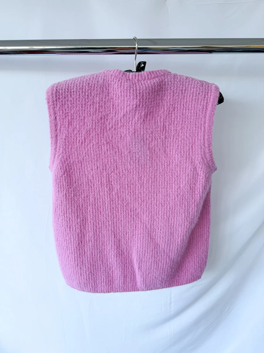 Emporio Armani Pink Alpaca Wool Vest Knitwear Top - Imagen 6