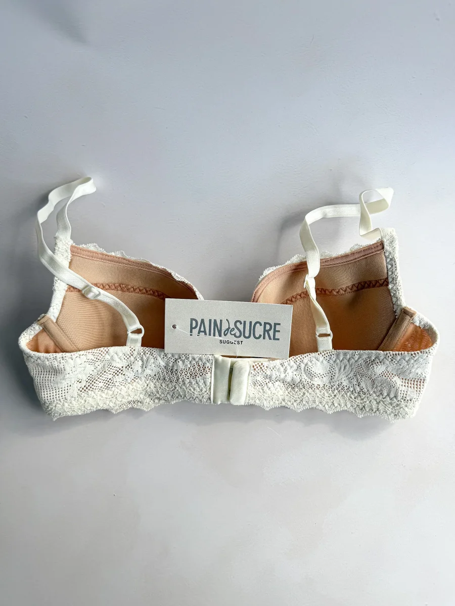 Pain De Sucre French Lace Ecru White Padded Bra in Dean - Imagen 6