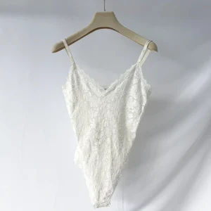 Pain De Sucre Foam White Lace Thong Bodysuit