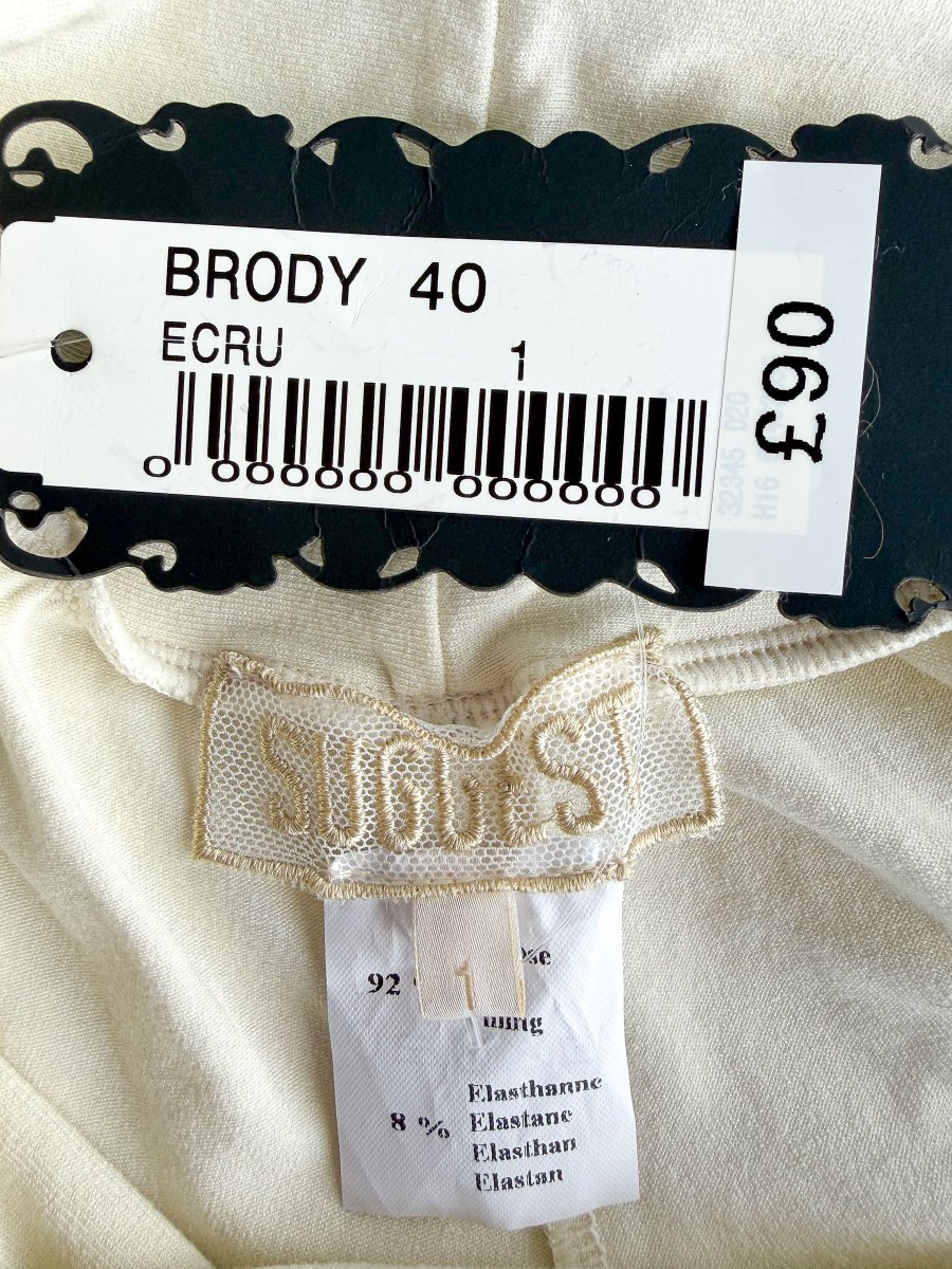 Pain De Sucre Ecru Soft Touch Stretch Waist Trousers in Brody - Imagen 7