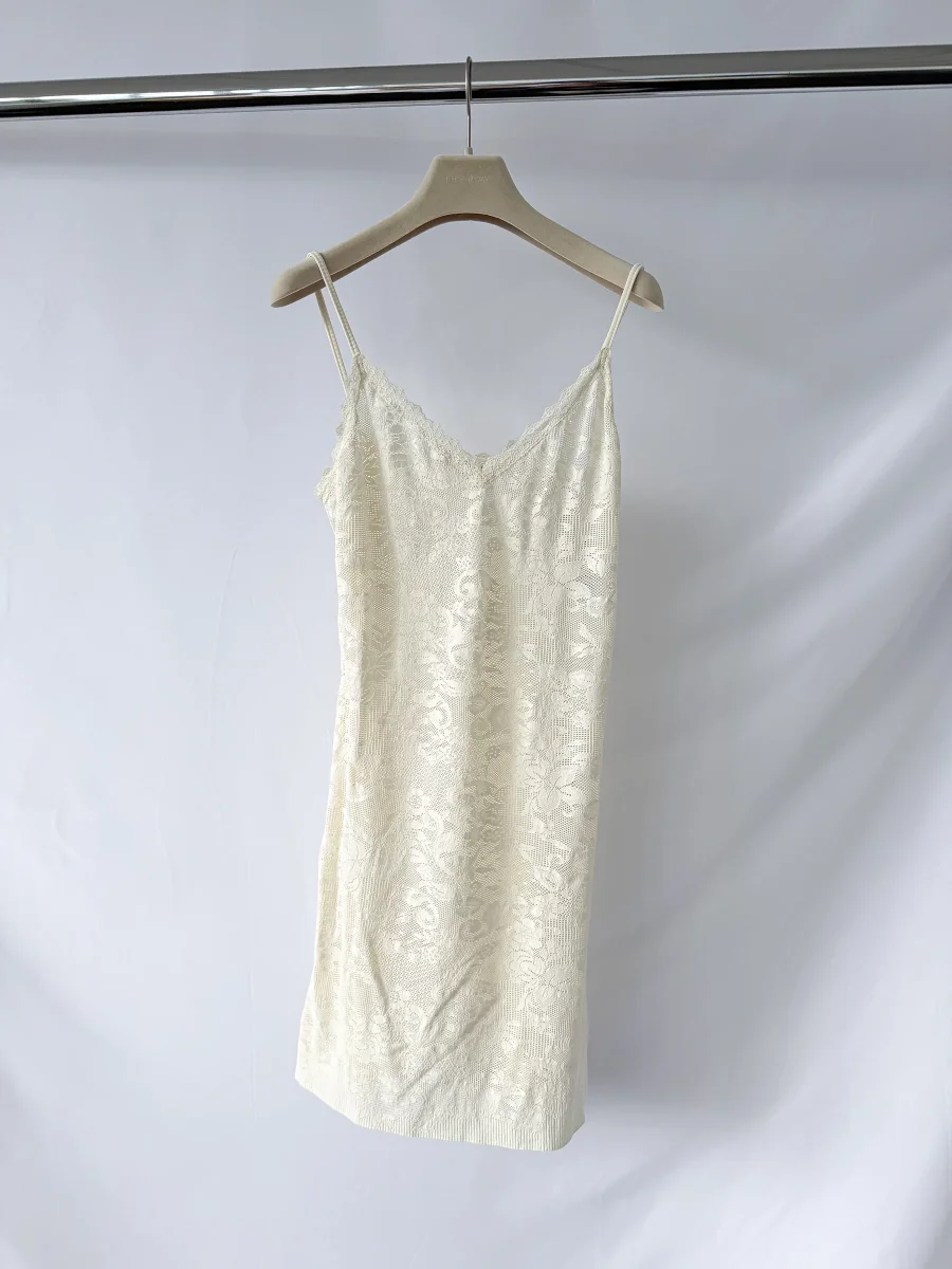 Pain De Sucre Ecru White French Lace Slip Dress In Jasun - Imagen 2
