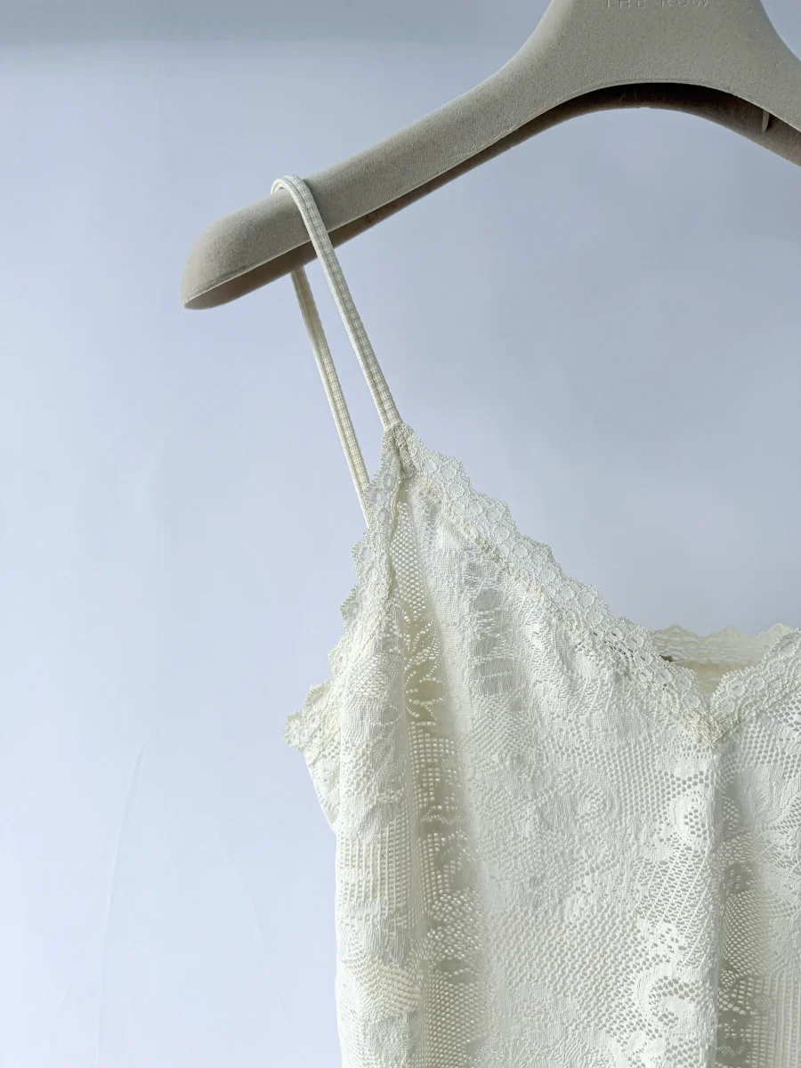 Pain De Sucre Ecru White French Lace Slip Dress In Jasun - Imagen 4